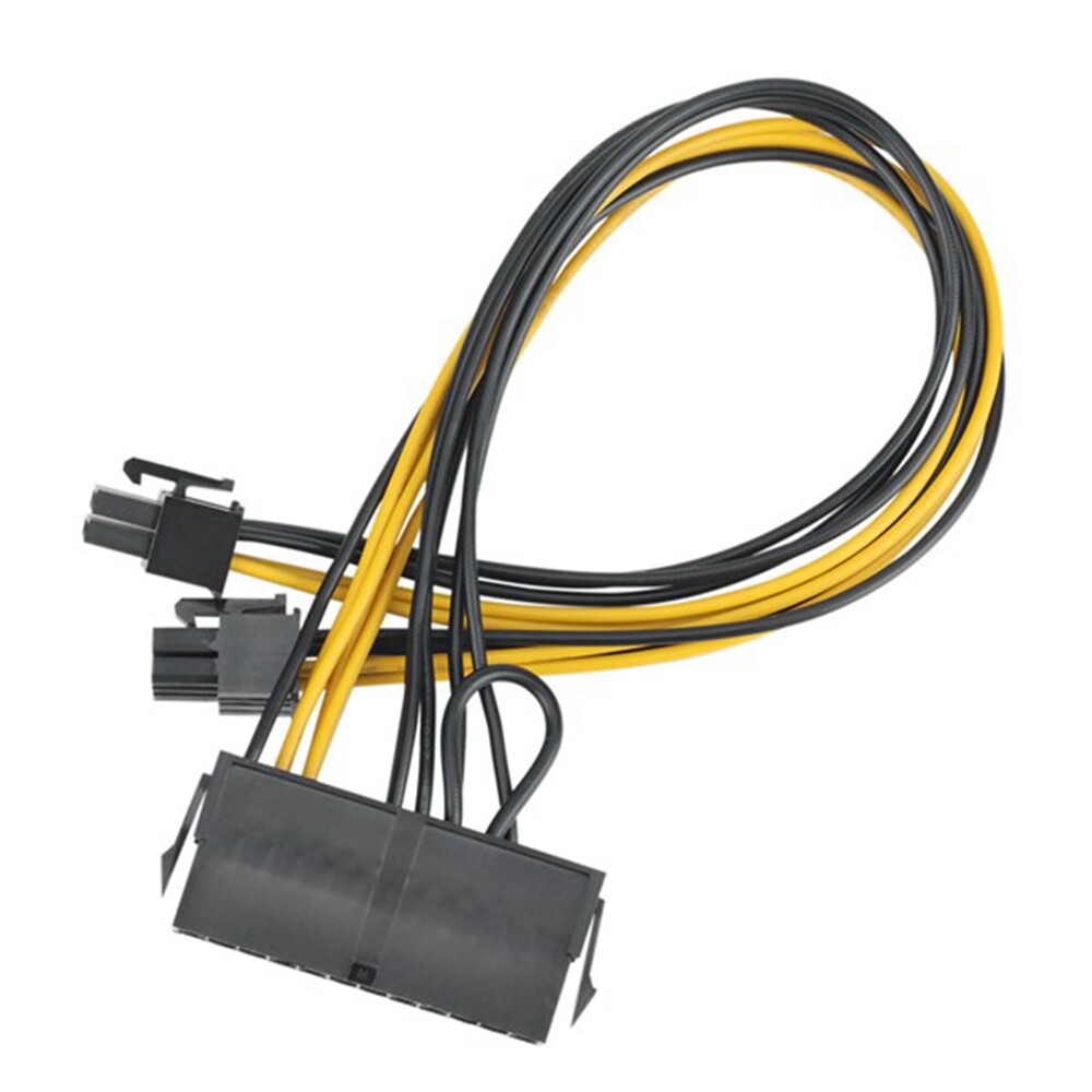 1Pcs PC PSU ATX 24-Pin Female to Dual PCI-E 6-Pin Male Converter ...