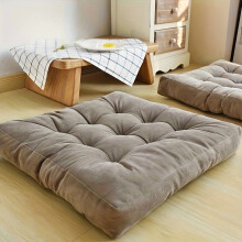 Large Square Corduroy Floor Pillow – Thick Plush Tatami Cushion for Yoga, Meditation, Lounge | 100% Polyester | Neutral Decor