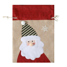 Grands sacs cadeaux de Noël en toile de jute, sacs réutilisables style ferme à motif flocon de neige pour emballer des friandises et des cadeaux
