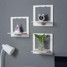 No-Drill Floating Shelf, Wall-Mounted Decorative Display Rack for Bedroom/Kitchen/Living Room – Modern Farmhouse Rustic Style, Invisible Storage for