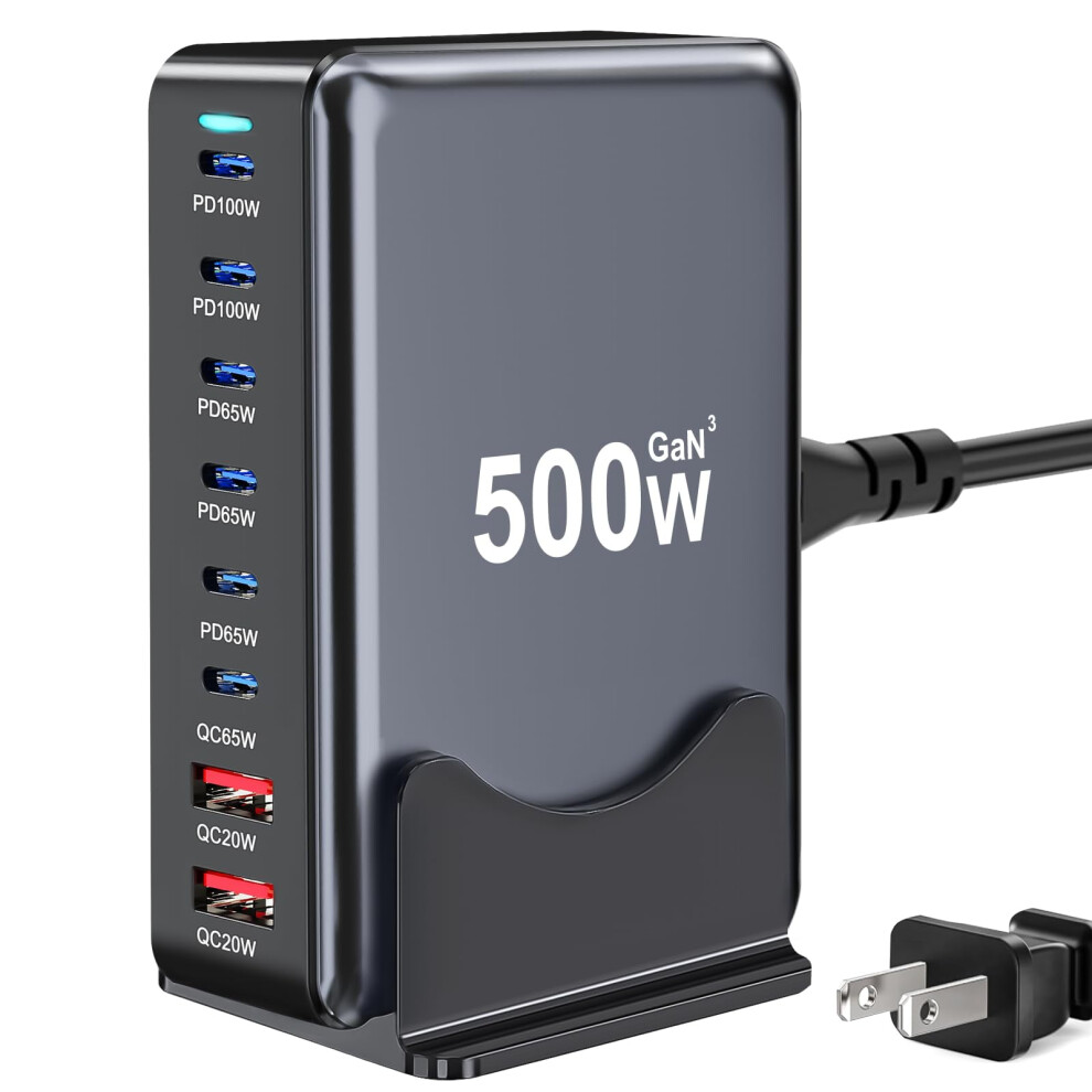 800W Gan Usb-C Fast Charger, 10-Port Charging Station With Dual 140W Pd/Pps Ports — Compatible With Hp, Dell, Macbook Pro, Iphone 16, Galaxy S24 9097180881803