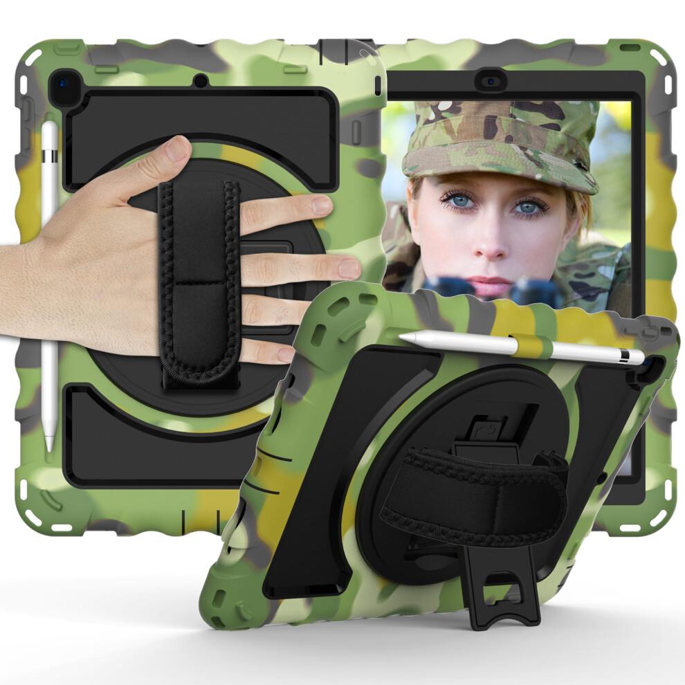 Ipad Rugged Shockproof Case With 360 Stand, Hand Strap, 9180333285327