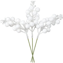 20 rami artificiali di bacche bianche, lunghi 23 cm, ideali per l'albero di Natale, perfetti per lavori creativi, decorazioni natalizie e per la casa.