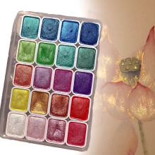 Shifting Watercolor Paint Set, 20 Colors, Shimmer Metallic & Color-Changing, Compatible with All Watercolor Papers