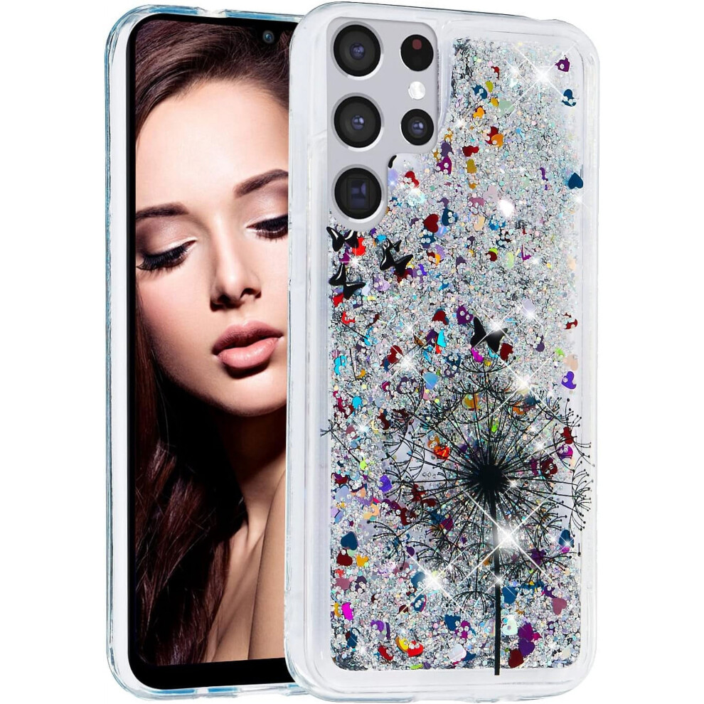 Cute Glitter Quicksand Tpu Case For Samsung Galaxy S23 Ultra Â Luxury Sparkle Protective Clear Case Compatible With S23 Ultra Pink 9426043909949
