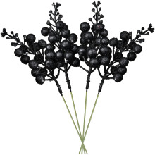 Dark Blue Glitter Berry Stems 16-Pack 7.8 inch