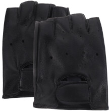 1 Pair Kids Leather Gloves Useful Outdoor Sports Half Finger Gloves Practical Children Riding Gloves for Outside (Free Size, Fit for 5-13 Old)