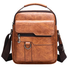 Umhängetasche für Herren, kleine Handtasche, stylische Retro-Schultertasche aus PU-Leder mit großem Fassungsvermögen
