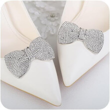 2Pcs Rhinestone Clips - Fashion Detachable Bow Heels Accessories Decoration - Classic Bridal Wedding Shoe Charms