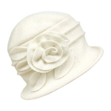 Vintage Floral Wool Cloche Hat For Women 1920s Winter Accessory Elegant Winter Headwear