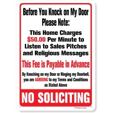 Funny Sign Before You Knock On My Door Sign No Soliciting Metal Sign Size: 12 x 16 inch