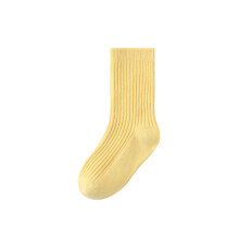 Toddler Socks Unisex Baby Crew Socks for Infant Boys Girls Stretchy Cotton Socks for Kids Gift Yellow L