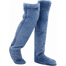 Goose Down Christmas Knee Socks, Plush Stockings with Soft Cozy Over-The-Knee Long Tube Design for Cold Weather, Holiday Gift Socks for Women Men