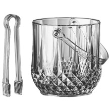 Acrylic Ice Bucket with Tongs – Transparent Wine Cooler for Parties, Bars & Home, Drop-Proof Design, Modern Cocktail Accessory