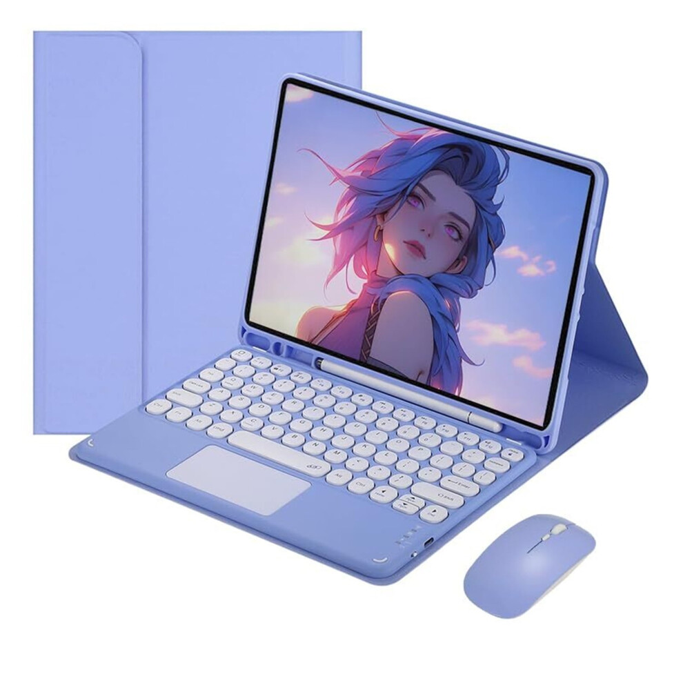 Slim Keyboard Case Compatible With Ipad Pro 6Th/5Th/4Th/3Rd Gen 12.9", Detachable Keyboard & Touchpad, Built-In Pencil Holder, Auto Sleep Â Blue 9405492464001