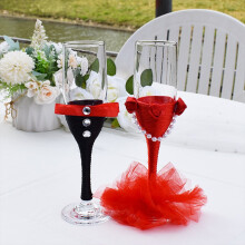 2 copas de champán para boda de 11,02 x 7,09 x 2,76 pulgadas, copas de brindis con diamantes de imitación para novios, recuerdo elegante para la