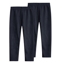 Cute Stretch Athletic Leggings for Toddler Girls, High-Waisted, Ankle-Length, Soft & Breathable – Navy 2PC Set, Size 9 Years