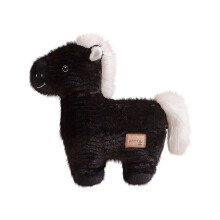 Set di peluche a forma di cavallo, morbido e soffice, di colore nero, con tessuto testurizzato, un compagno perfetto da abbracciare e un regalo