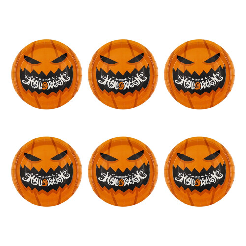 Χάρτινα πιάτα για το Halloween, χάρτινα πιάτα μιας χρήσης, στρογγυλά πιάτα με εκτύπωση
