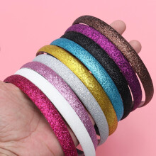 Girls Glitter Headbands Adjustable Round Alloy 10 Pcs