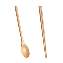 Ensemble de baguettes et cuillères en bois, vaisselle coréenne, cuillères à long manche réutilisables pour la maison, la cuisine et les