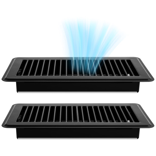 2Pcs 10" Heavy Duty Aluminum Floor Vent Covers, Rust-Proof & Adjustable, Compatible with Floor/Ceiling/Wall
