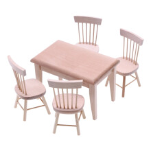 Detailed Miniature Dining Table With Chair Furniture Set For 1/12 Dollhouses Scene Display Accessories And Collectibles