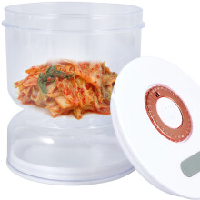 Pote para picles de 200ml à prova de vazamentos com coador, garfo de aço inoxidável e tampa hermética – Ideal para separar o suco de picles.