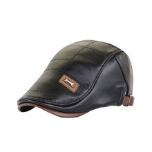 Leather Beret Men's Adjustable Newsboy Hat Beret Hat Driving Hat Cap Fashion Beret Hat Flat Cap