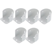6Pcs White Iron Closet Rod Brackets Easy Install U Shaped Support for Curtain Rods