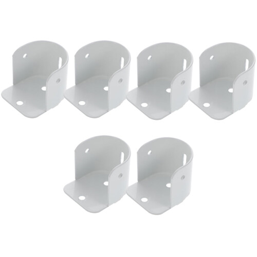 6Pcs White Iron Closet Rod Brackets Easy Install U Shaped Support for Curtain Rods