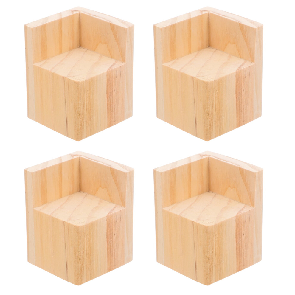 4Pcs Heavy Duty Square Furniture Risers For Sofas, Desks, Tables & Chairs - Wood Leg Extenders To Raise Furniture Height 9426043834234