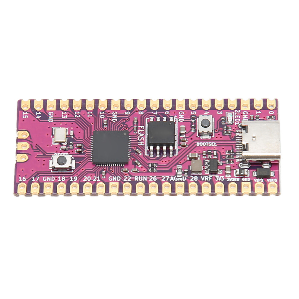 Rp2040 Pico Microcontroller Board – Dual Core Arm Cortex M0+ 16Mb Flash, 5.1X2.1cm Purple 7621387633075