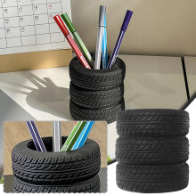 Portapenne e organizer da scrivania a forma di pneumatico, creativo e originale, per penne, matite e appunti: regalo ideale per studenti e ragazzi in