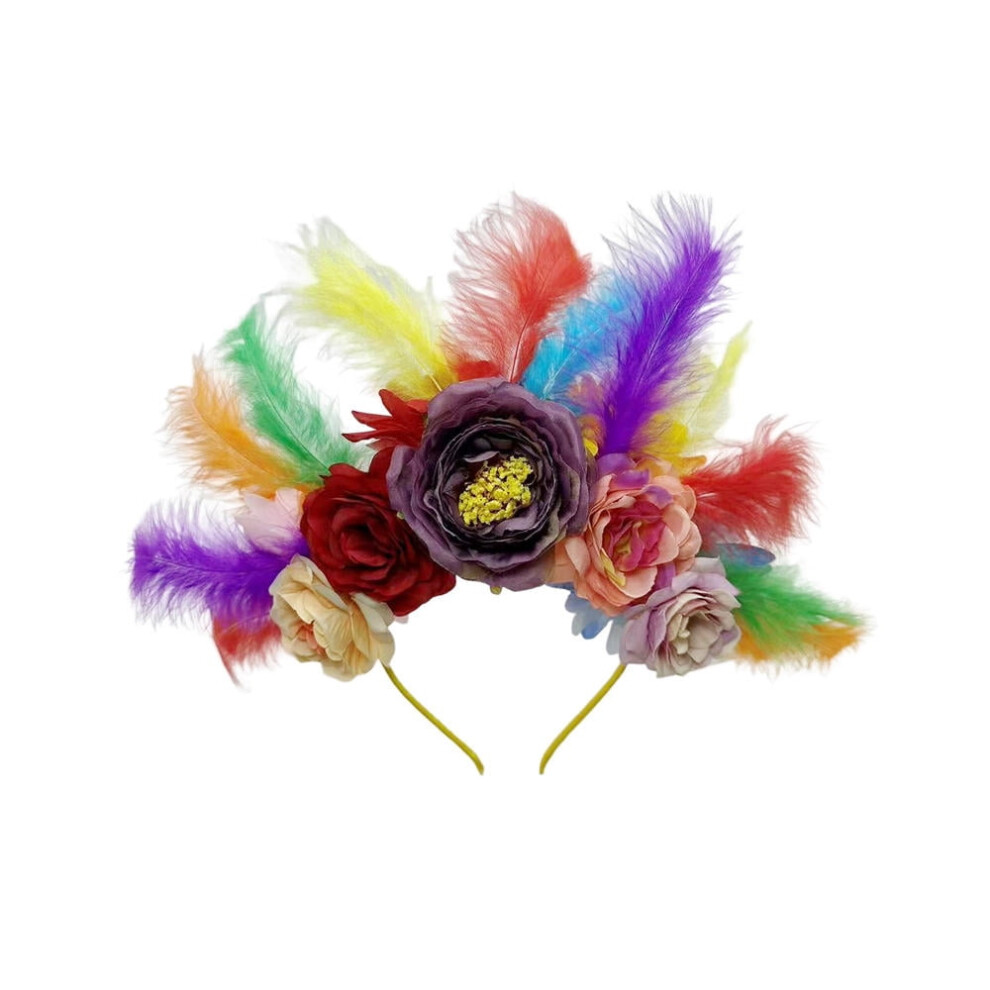 Unisex Colorful Feather Headpiece For Carnival, Mardi Gras & 1920S Parties Â Flapper Headdress Hair Accessory For Women