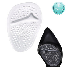 Clear Anti-Slip Ball of Foot Cushions, 2 Pairs Gel Forefoot Insoles for Women's High Heels, Metatarsal Pads to Relieve Pain