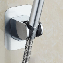 AuroraX Stainless Steel Shower Head Holder,Adjustable Angle Wall Mount Decorative Shower Head Holder with Suction Cup Easy To Install