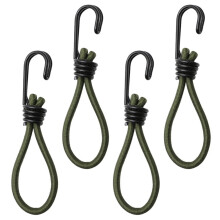 4-pack kraftiga elastiska bungee-snören med krokar, tältremmar för camping, fästen för utomhusutrustning