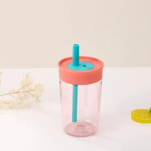 15 oz Mini Portable Straw Cup, Insulated, Dishwasher Safe, Cold Liquids Only, Compatible with PP Material