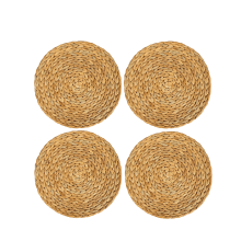 Woven Placemats, 4 Pack Natural Water Hyacinth Weave Placemat for Dining Table, Large Handmade Woven Placemats Heat Resistant, 11.81 in
