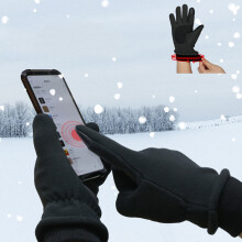 Multipurpose Design Winter Gloves Men Women, Warm Thermal Windproof Touchscreen Non-Slip,For Cycling Driving Running Hiking Black-C