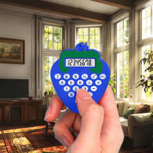 Portable Student Mini Calculator Cute Keychain High Visibility 8-Digit LCD Display for Exams and Office Use