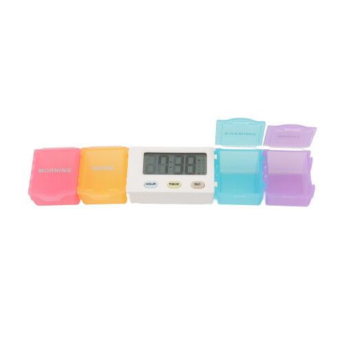 Large Capacity Electronic Medicine Box with Timer, Detachable & Portable