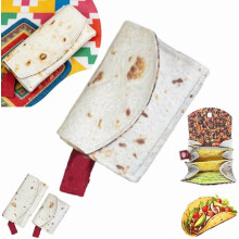 Peněženka na burrito s fóliovým sáčkem, tenká cestovní kabelka se zipem, stylový a úložný prostor, obří držák na karty Tortilla