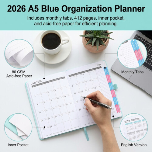 (English Pages) Daily Planner Notebook for Time Management 2