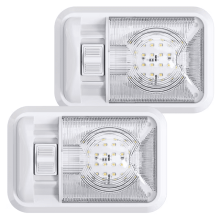 Luci interne a LED 12V per camper, roulotte e caravan, a cupola singola, con interruttore, 280 lumen, confezione da 2