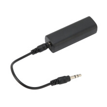 Noise Isolator 3.5mm to 3.5mm Headset Adapter with 3.5mm Audio Cable, Black