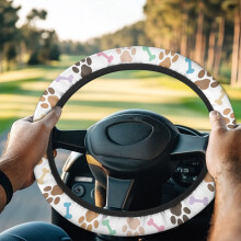 Golf Cart Steering Wheel Cover Paw Pattern Universal