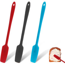 3pcs Silicone Jar Spatulas with Long Handles, Heat-Resistant, Non-Stick, for Jars/Blenders/Bottles/Cookware, 3 Colors – Compatible with Standard