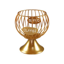K Cup Holder and Pod Storage Organizer for Counter - Metal Basket for Pods, Coffee Bar Decor, Capsule and Creamer Organizer